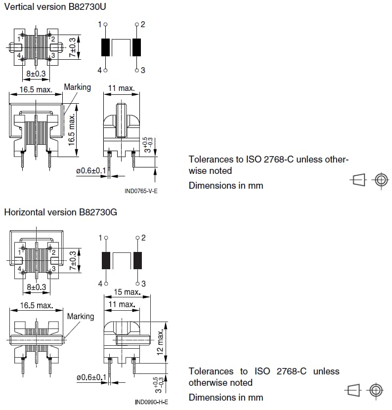EPCOS / TDK B82730U/G Power Line Chokes